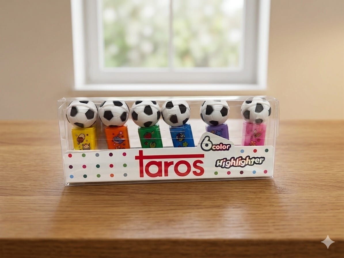 Taros 6'lı Fosforlu Kalem Seti Top Başlıklı