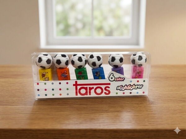 Taros 6'lı Fosforlu Kalem Seti Top Başlıklı