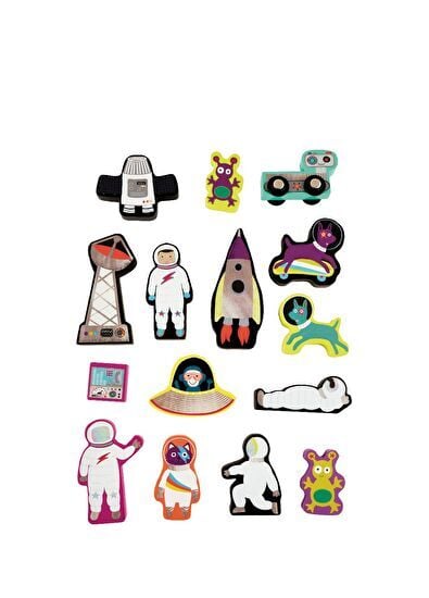FLOSS&ROCK Ahşap Figürlü Oyun Kutuları/Space