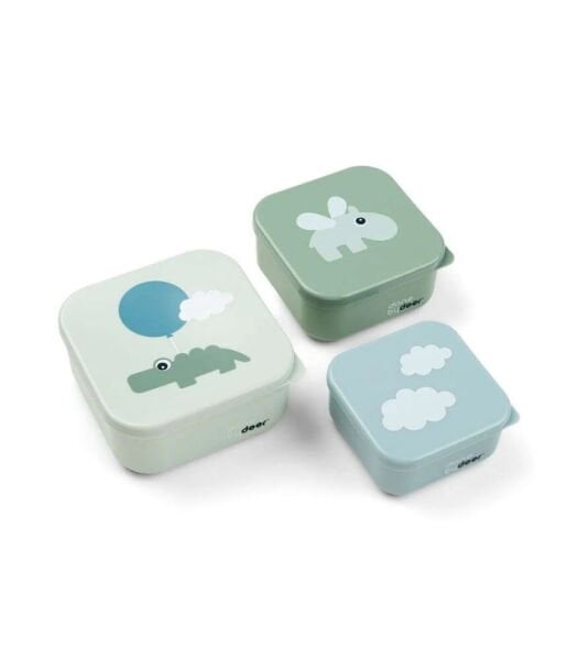 Done by Deer Atıştırma Kabı Set (3 Adet) // Happy Clouds - Yeşil