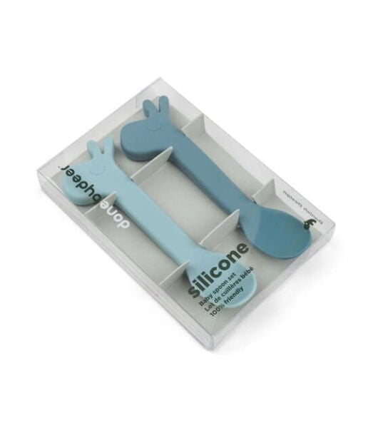 Done by Deer Silikon Kaşık Seti (2 Adet) // Lalee - Mavi