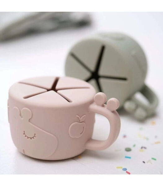 Done by Deer Dökülmeyen Silikon Atıştırma Kabı // Raffi - Pembe