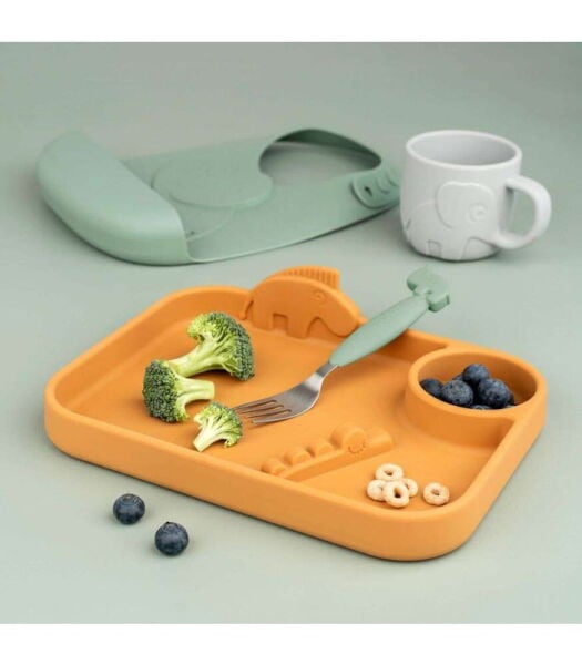 Done by Deer Paslanmaz Çelik Çatal Kaşık Bıçak Seti // Deer Friends - Yeşil