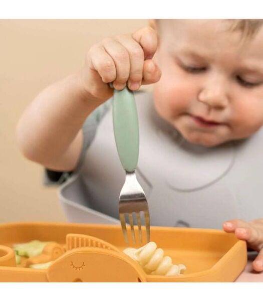 Done by Deer Paslanmaz Çelik Çatal Kaşık Bıçak Seti // Deer Friends - Yeşil