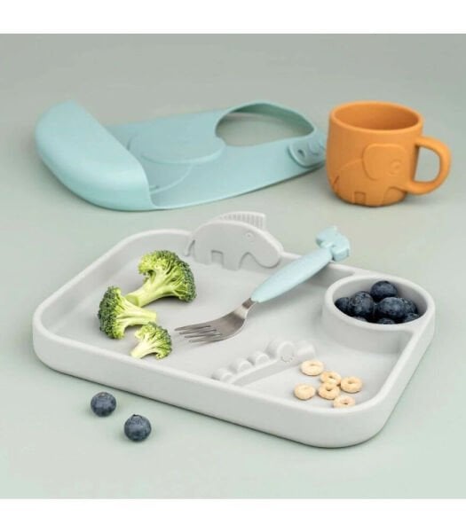 Done by Deer Paslanmaz Çelik Çatal Kaşık Bıçak Seti // Deer Friends - Mavi