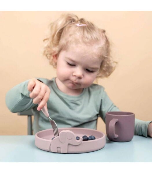 Done by Deer Paslanmaz Çelik Çatal Kaşık Bıçak Seti // Deer Friends - Pembe