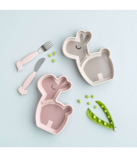 Done by Deer Paslanmaz Çelik Çatal Kaşık Bıçak Seti // Deer Friends - Pembe