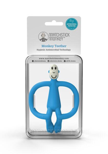 Matchstick Monkey Silikon Diş Kaşıyıcı Mavi