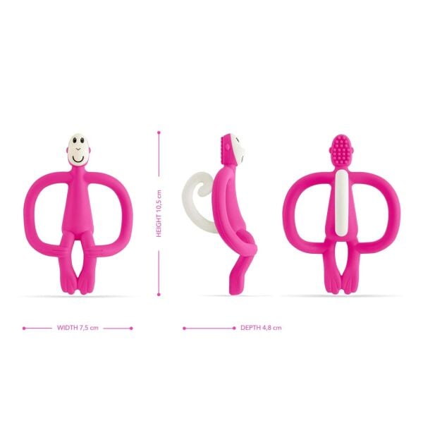 Matchstick Monkey Silikon Diş Kaşıyıcı Fuşya