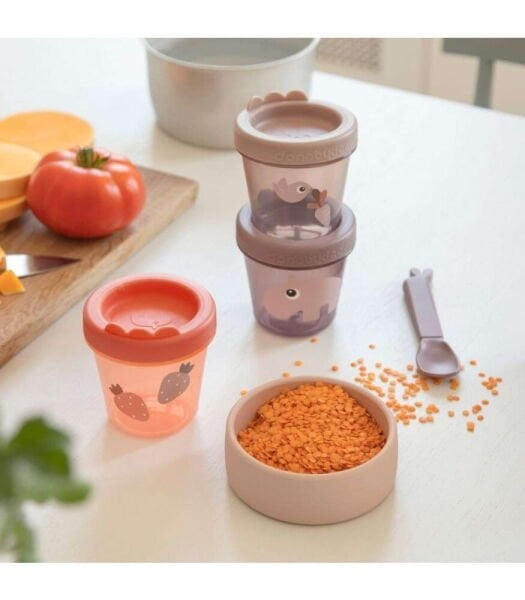 Done by Deer Atıştırma Kabı Set (3 Adet) // Ozzo - Pembe