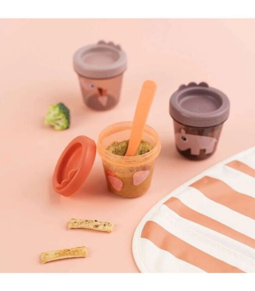 Done by Deer Atıştırma Kabı Set (3 Adet) // Ozzo - Pembe