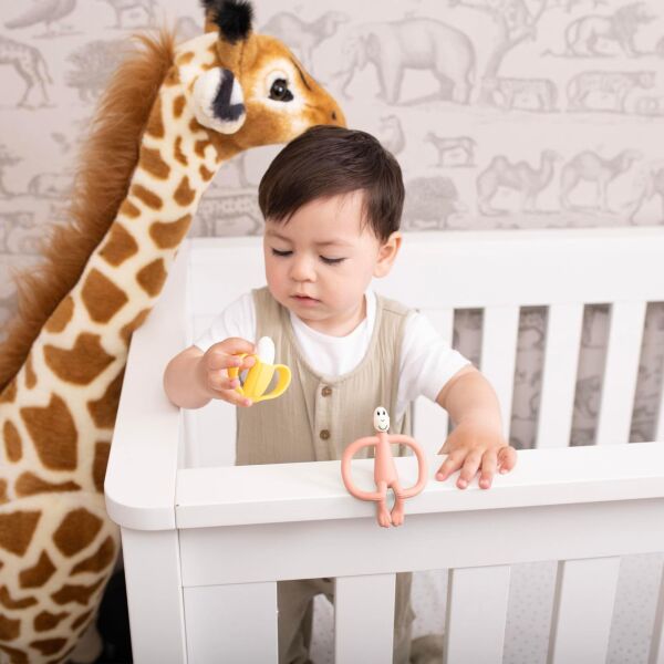 Matchstick  Monkey Silikon Diş Kaşıyıcı Set Pembe