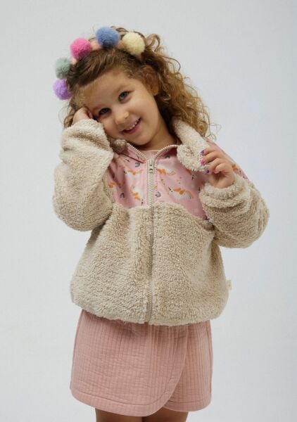 Miela Kids Unicorn Teddy Ceket - Somon
