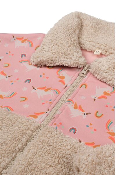 Miela Kids Unicorn Teddy Ceket - Somon
