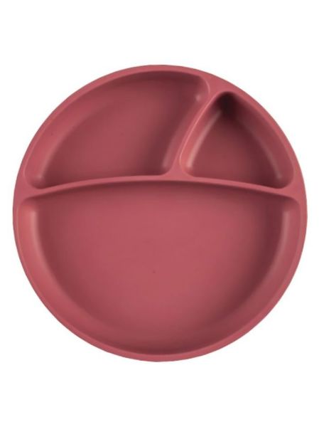 OiOi Porsiyon Vakum Tabanlı Silikon Tabak  - Velvet Rose