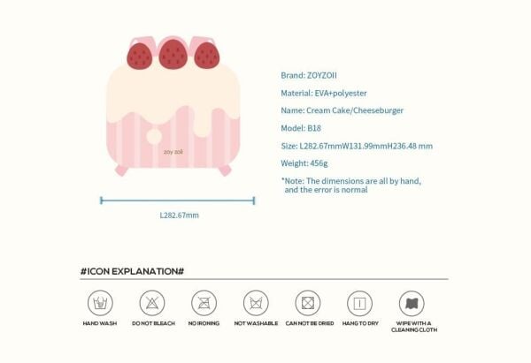ZOYZOII Delicious Serisi Sırt Çantası/ Cream Cake