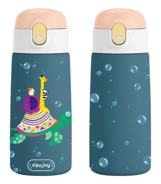 SipnJoy Sipnjoy SipSquad Çocuk Su Termosu (480 ml) // Turtle Voyage