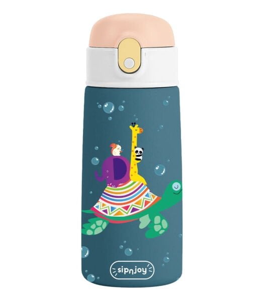SipnJoy Sipnjoy SipSquad Çocuk Su Termosu (480 ml) // Turtle Voyage