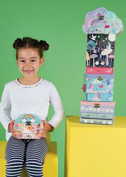 Floss & Rock Müzikli 3 Çekmeceli Mücevher Kutusu / Fantasy