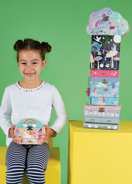 FLOSS&ROCK Müzikli 3 Çekmeceli Mücevher Kutusu / Fantasy
