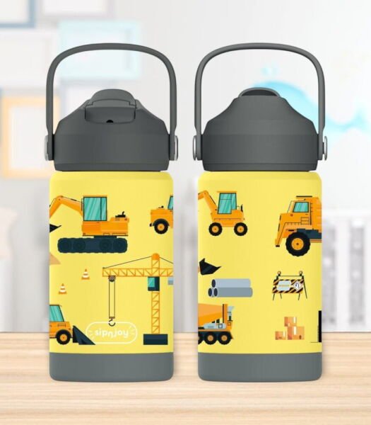 SipnJoy FlipSip Çocuk Su Termosu (360 ml) // Builder Buddy