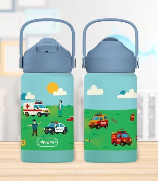 SipnJoy FlipSip Çocuk Su Termosu (360 ml) // Rescue Crew