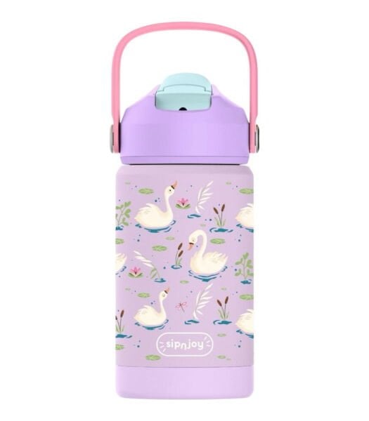 SipnJoy FlipSip Çocuk Su Termosu (360 ml) // Swan Harmony