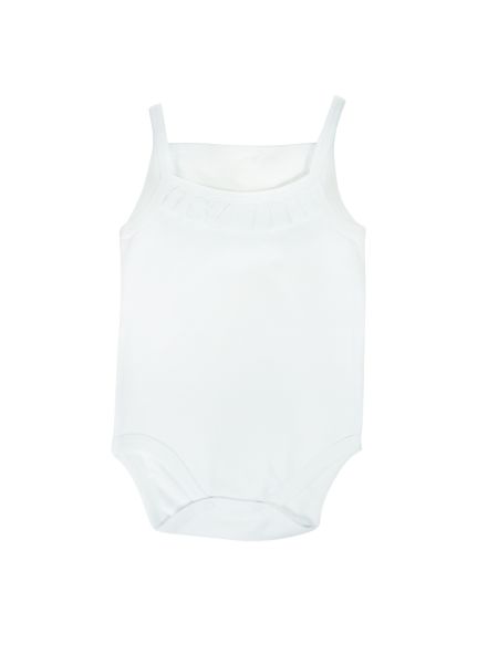 Sema Baby Penye ip Askılı Badi (Body) - Beyaz 3-6 Ay