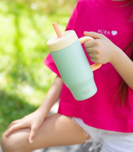 SipnJoy HandleHug Tumbler Termos Pipetli Suluk (550 ml) // Mint