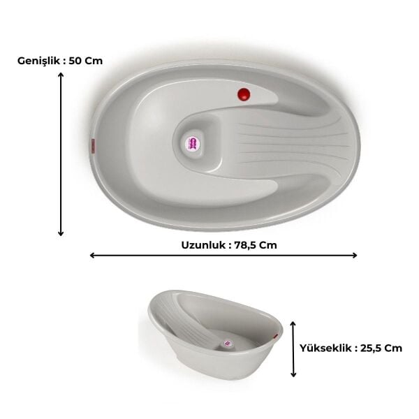 OkBaby Bella Çift Yönlü Banyo Küveti 0-12 ay / Gri