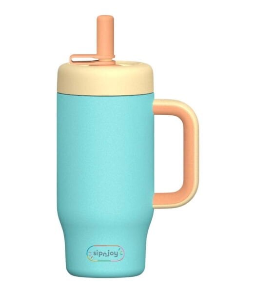 SipnJoy HandleHug Tumbler Termos Pipetli Suluk (550 ml) // Turkuaz