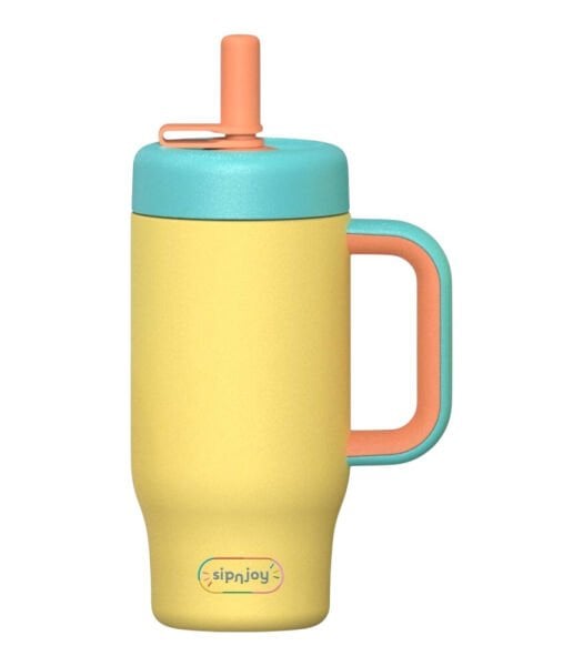 SipnJoy HandleHug Tumbler Termos Pipetli Suluk (550 ml) // Limon