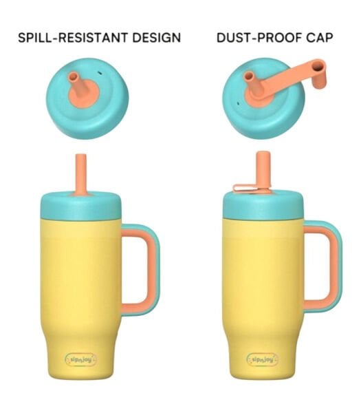 SipnJoy HandleHug Tumbler Termos Pipetli Suluk (550 ml) // Limon