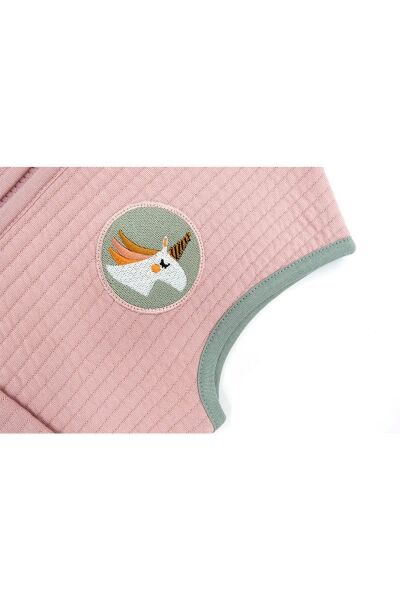 Miela Kids Kontrast Biyeli Kapitone Yelek Somon