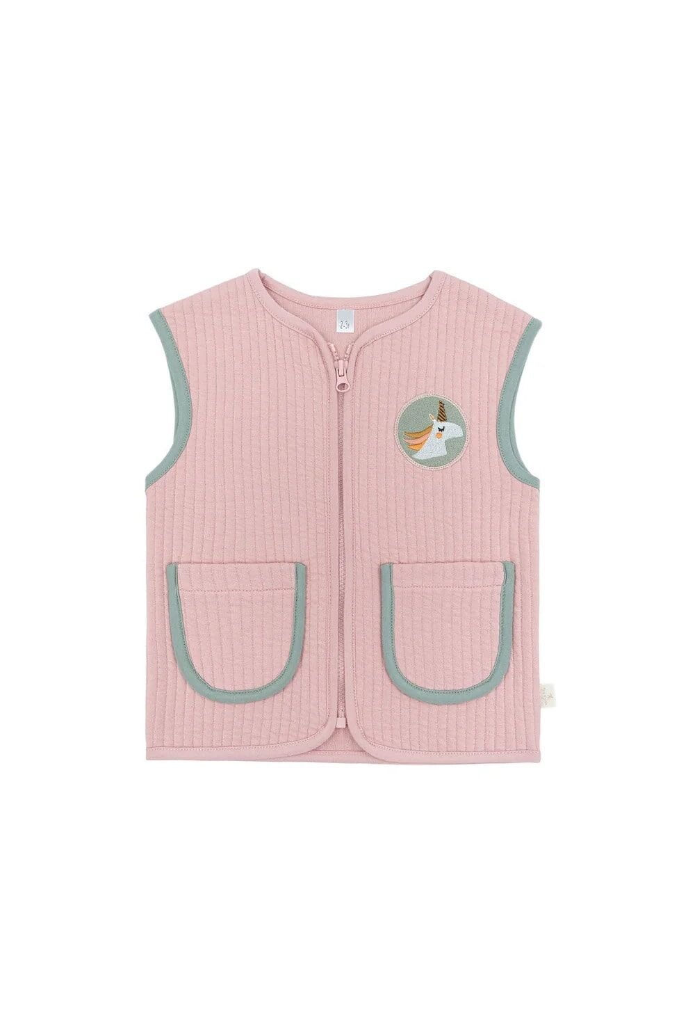 Miela Kids Kontrast Biyeli Kapitone Yelek Somon