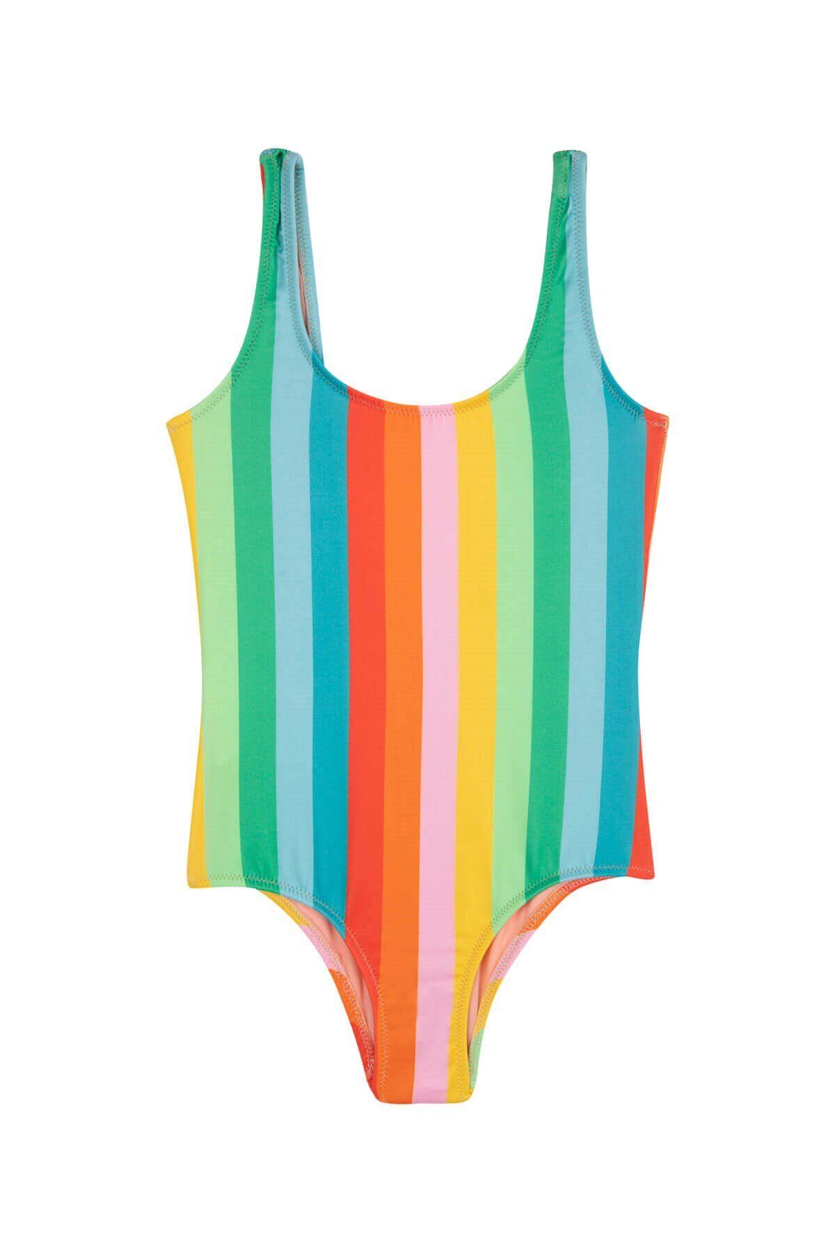 PERALINA Mia - Gökkuşağı Desenli Çizgili Çocuk Mayo