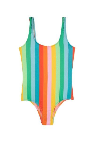 PERALINA Mia - Gökkuşağı Desenli Çizgili Çocuk Mayo