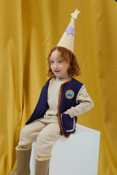 Miela Kids Kontrast Biyeli Kapitone  Lacivert