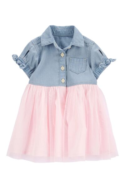 CARTER'S&OSHKOSH Kız Bebek Mavi Elbise