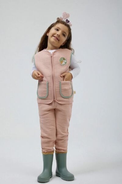 Miela Kids Kapitone Jogger Pantolon Somon