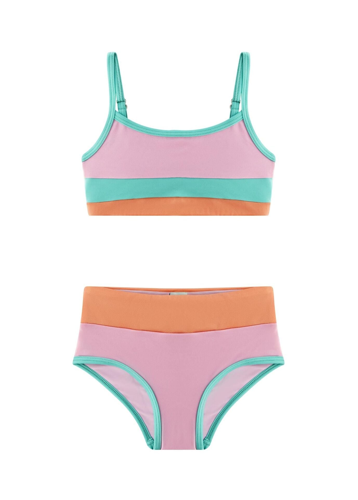 PERALINA Rio Mor Turuncu Yeşil Çocuk Bikini Takımı