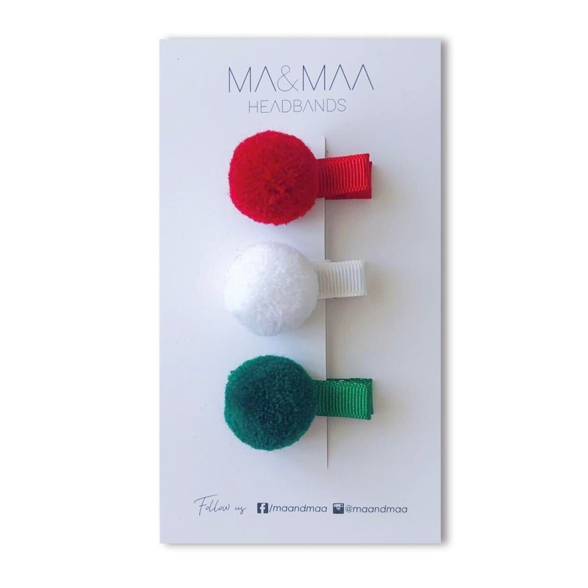 MA&MAA  Holiday Ponpon Mini Clips Set