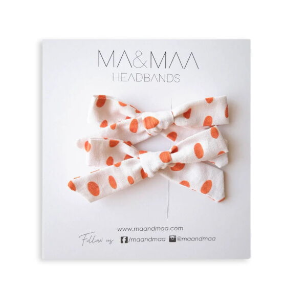 MA&MAA ORANGE POLKA DOT - Mini Twist fiyonk set