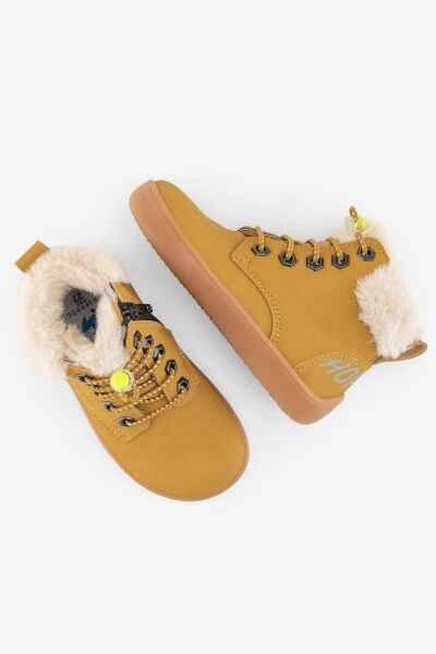 HOPFRÖG KIDS Furry Boots Sarı Nubuk Barefoot Çocuk Botu