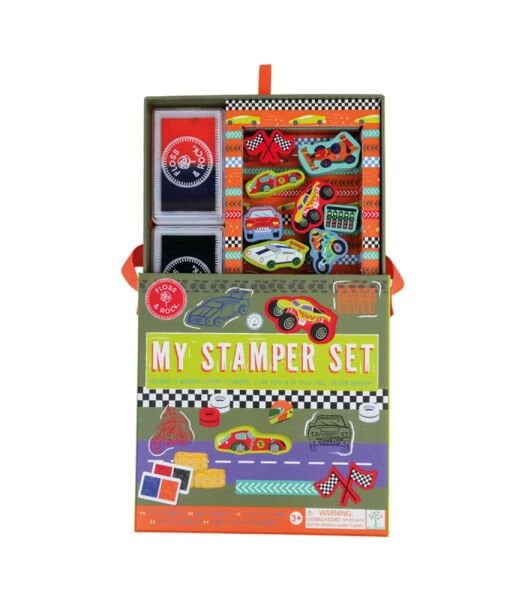 FLOSS&ROCK Cars Stamper Ahşap Baskı Seti Aktivite Kitabı