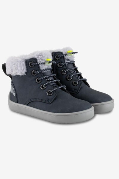 HOPFRÖG KIDS Furry Boots Lacivert Nubuk Barefoot Çocuk Botu