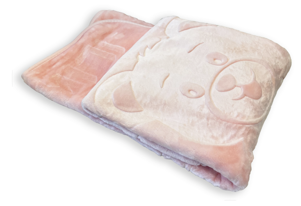MiniGold Yenidoğan Peluş Battaniye - Ayıcık Pembe