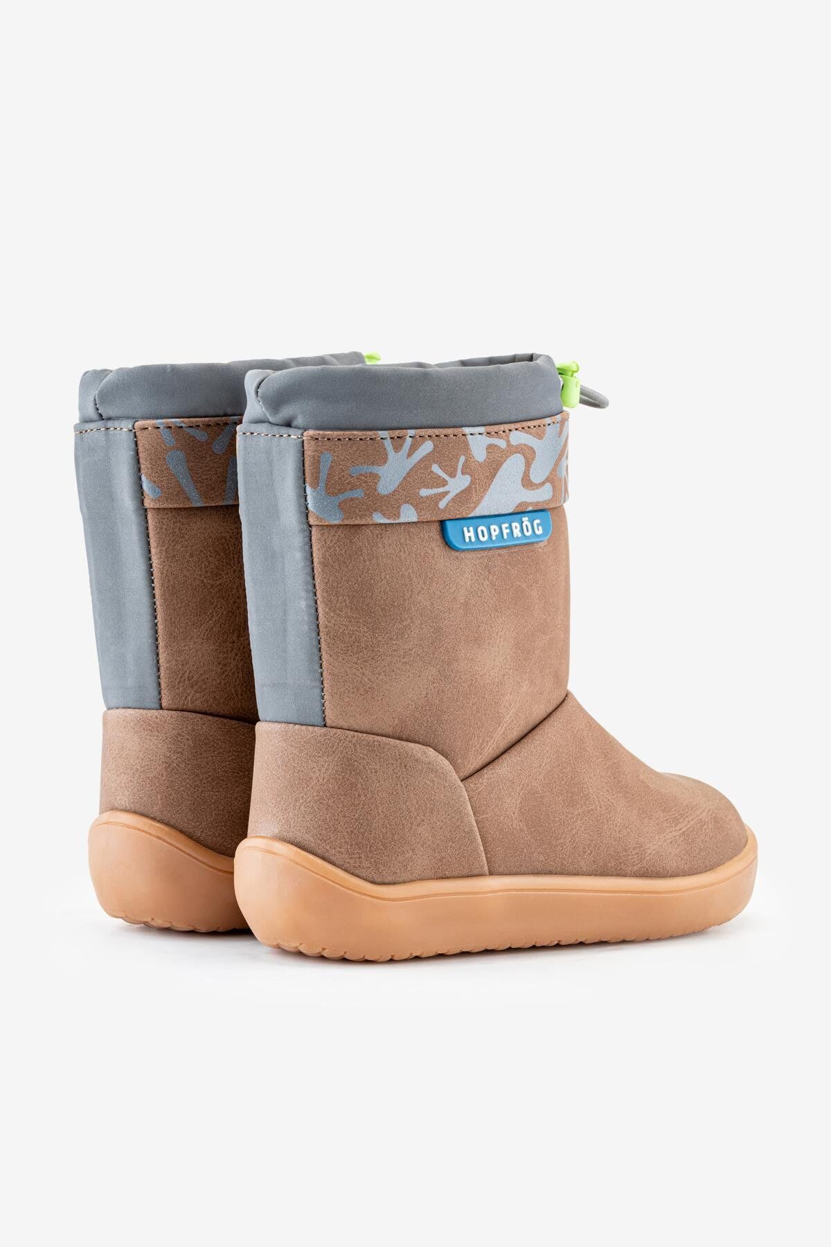 HOPFRÖG KIDS Rain Boots Kahverengi Meşe Suya ve Soğuğa Dayanıklı Barefoot Çocuk Botu