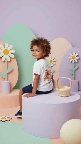 Miela Kids Pizza Baskılı Oversize Tişört ve Şort Takım