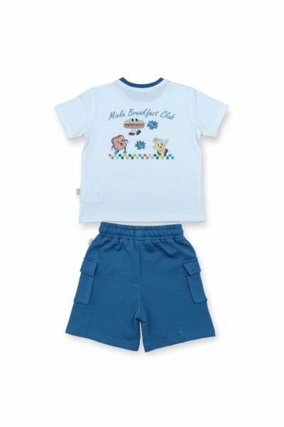 Miela Kids Cartoon Baskılı Oversize Tişört ve Şort Takım